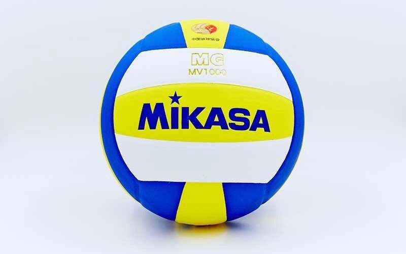 М'яч волейбольний Клеєний PU MIKASA MV-1000 (PU, №5, 5 сл., клеєний) від компанії Спортивний інтернет - магазин "One Sport" - фото 1
