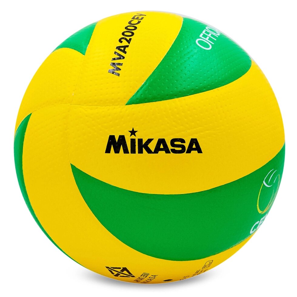 М'яч волейбольний Клеєний PU MIKASA MVA-200CEV (PU, №5, 5 сл., клеєний) від компанії Спортивний інтернет - магазин "One Sport" - фото 1