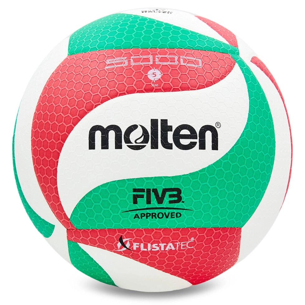 М'яч волейбольний Клеєний PU MOLTEN V5M5000 (PU, №5, 5 сл., клеєний) від компанії Спортивний інтернет - магазин "One Sport" - фото 1