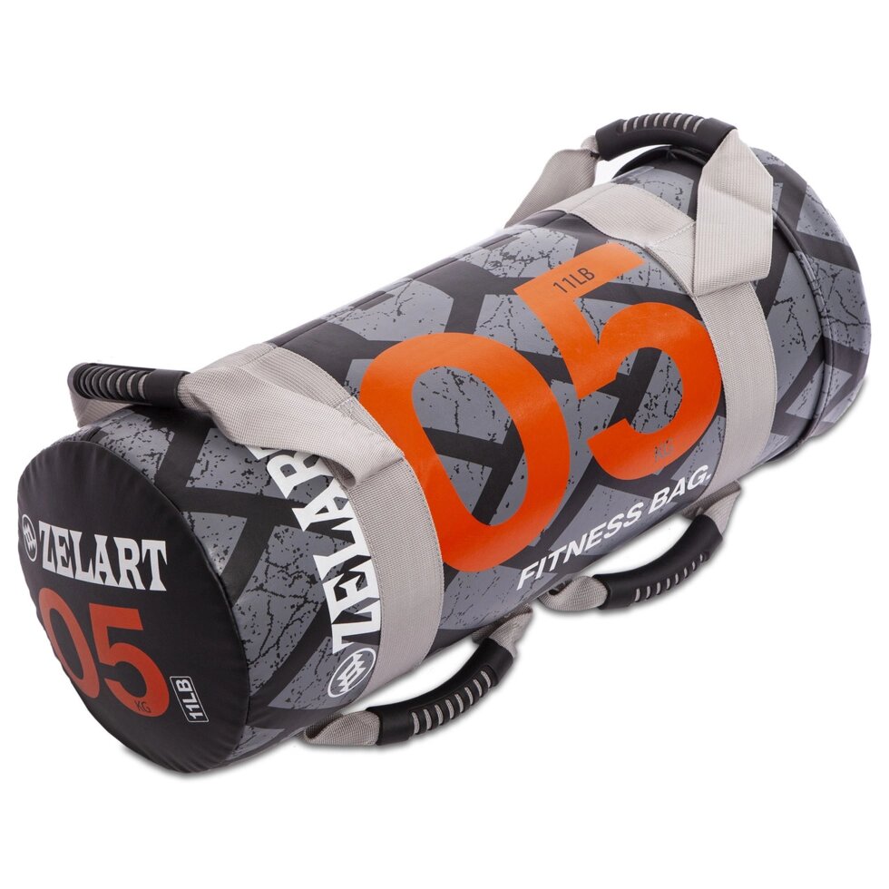 Мешок для кроссфита и фитнеса Zelart Power Bag FI-0899-5 5кг черный-оранжевый ##от компании## Спортивный интернет - магазин "One Sport" - ##фото## 1