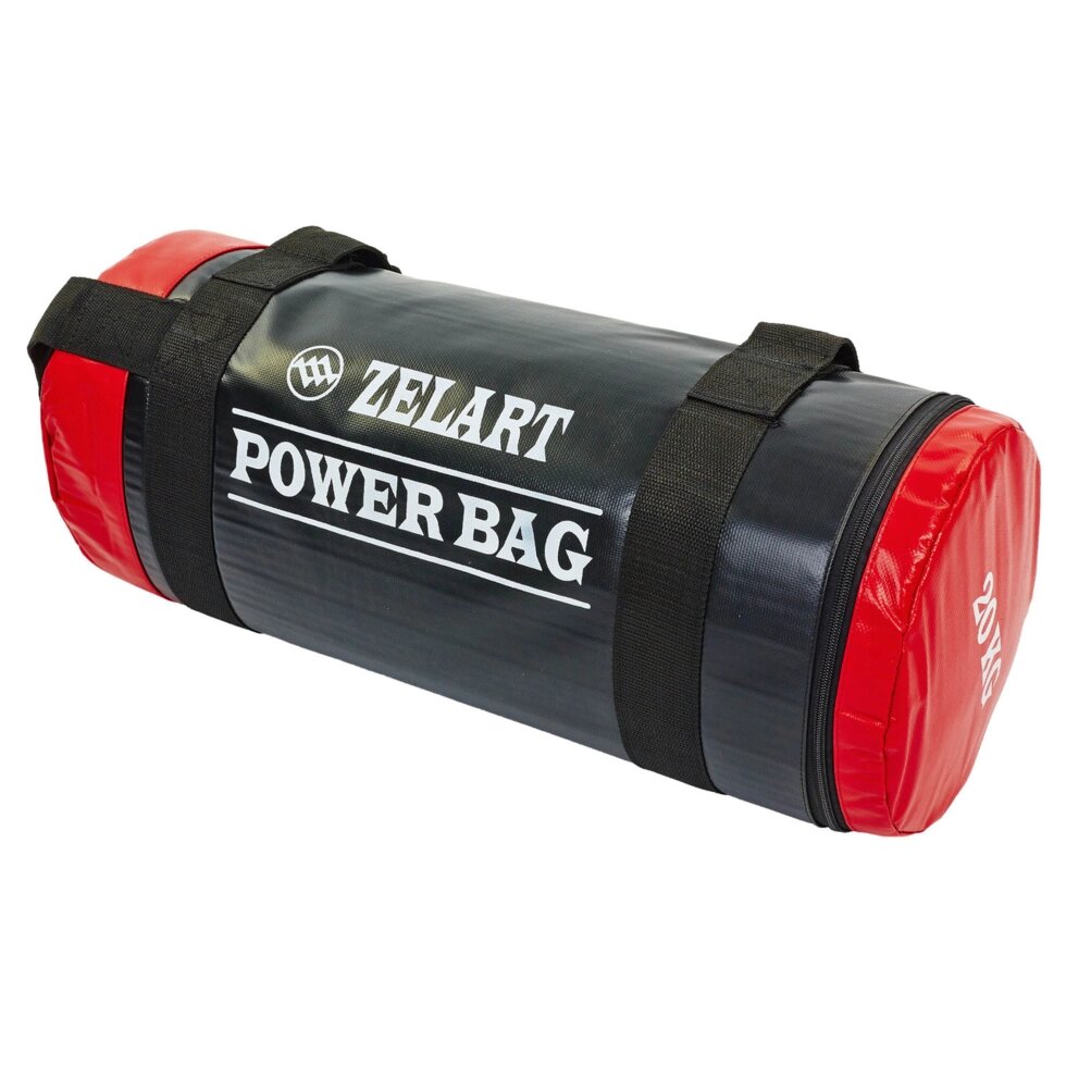 Мішок для кроссфита і фітнесу Zelart FI-5050A-20 Power Bag (PVC, нейлон, вага 20 кг, чорний-червоний) від компанії Спортивний інтернет - магазин "One Sport" - фото 1