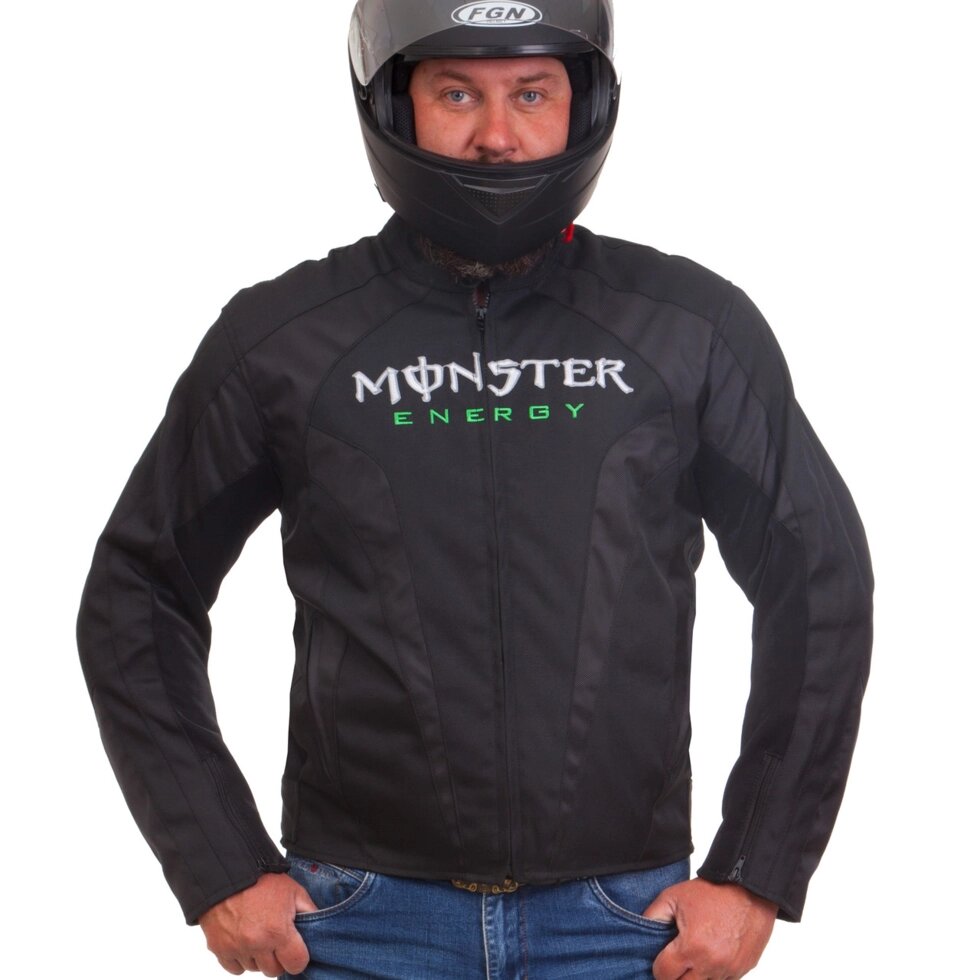 Мотокуртка з захистом і аеродинамічним горбом Monster MS-5528-G M-2XL чорний від компанії Спортивний інтернет - магазин "One Sport" - фото 1