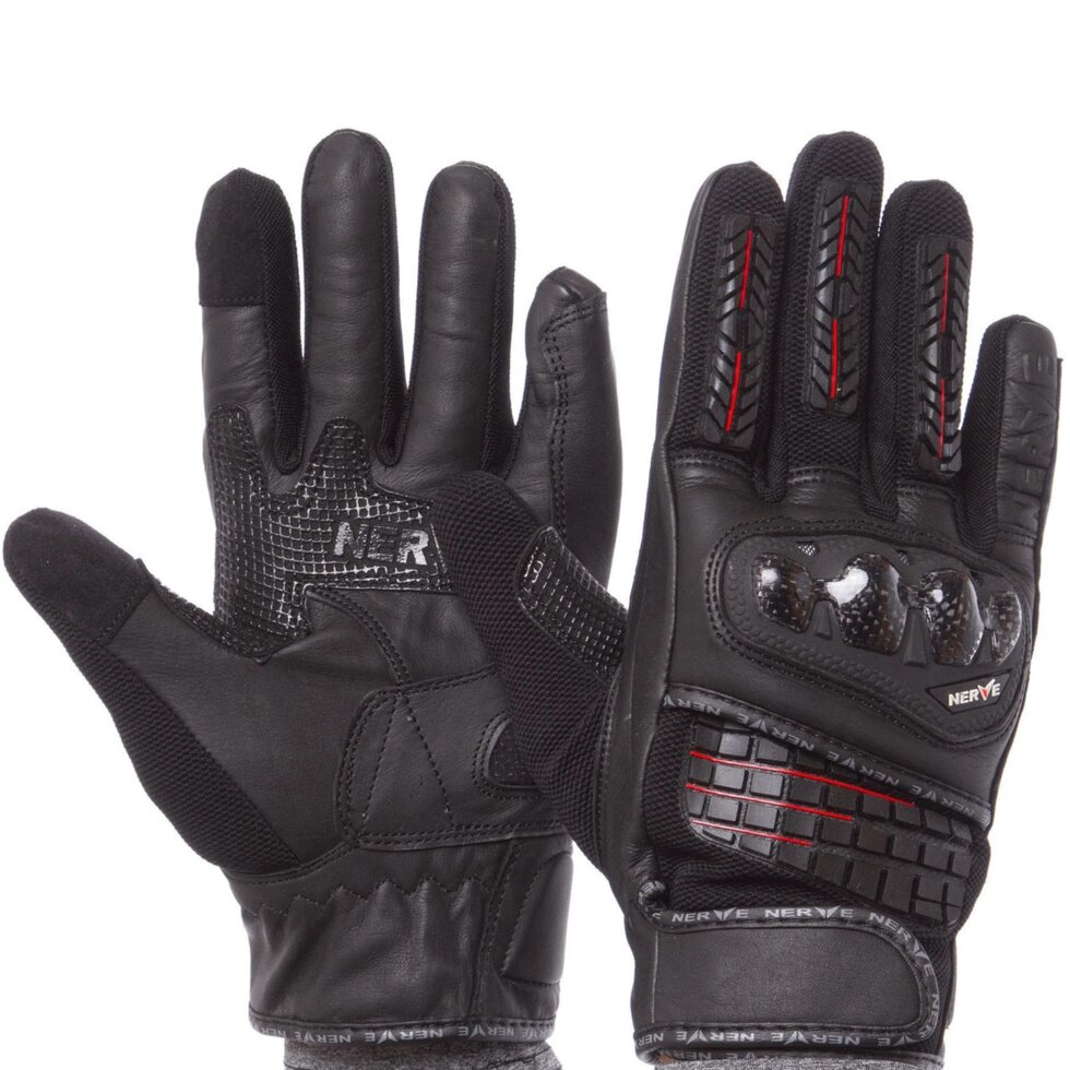 Мотоперчатки NERVE KQ1037 M-XL чорний від компанії Спортивний інтернет - магазин "One Sport" - фото 1