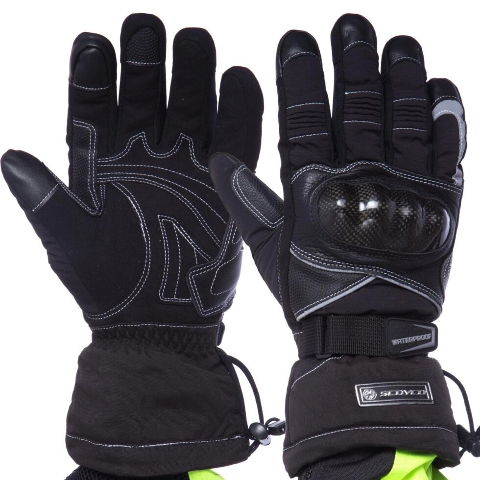 Мотоперчатки об'єднані з закритими пальцями SCOYCO MC15B-2 M-XXL чорний від компанії Спортивний інтернет - магазин "One Sport" - фото 1