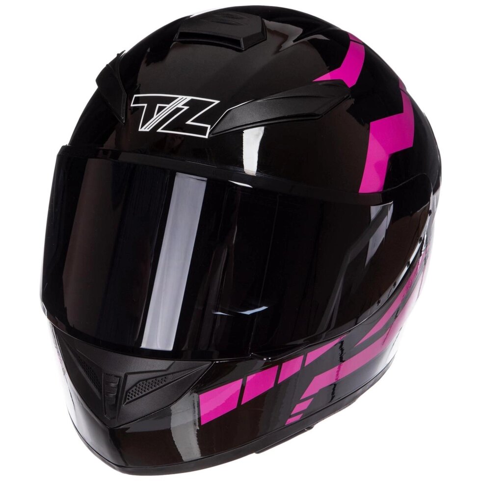 Мотошолом TZ M-3834 M-XL чорний-рожевий від компанії Спортивний інтернет - магазин "One Sport" - фото 1