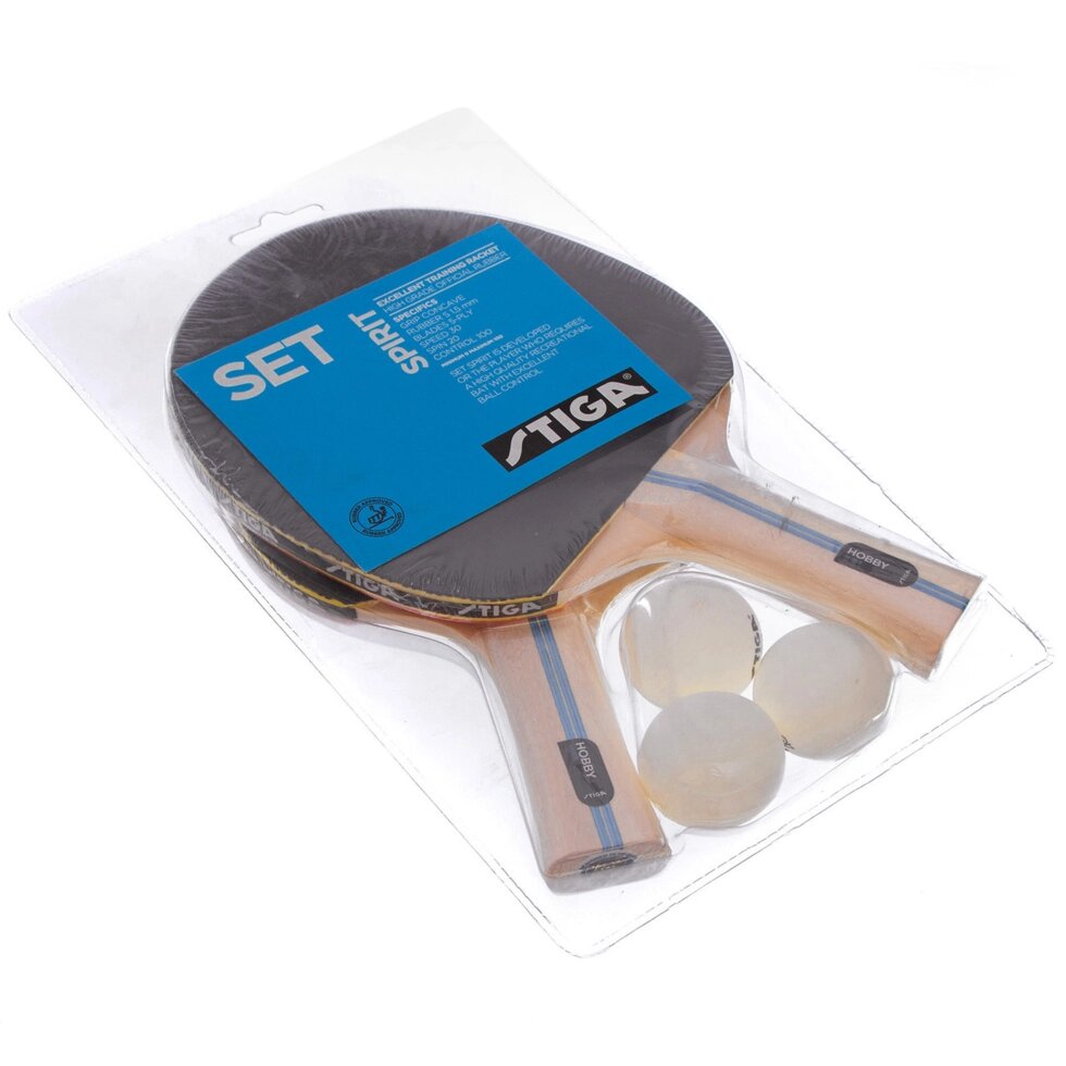 Набір для настільного тенісу 2 ракетки, 3 м'ячі STIGA SGA-1220251501 SPIRIT (деревина, гума) від компанії Спортивний інтернет - магазин "One Sport" - фото 1