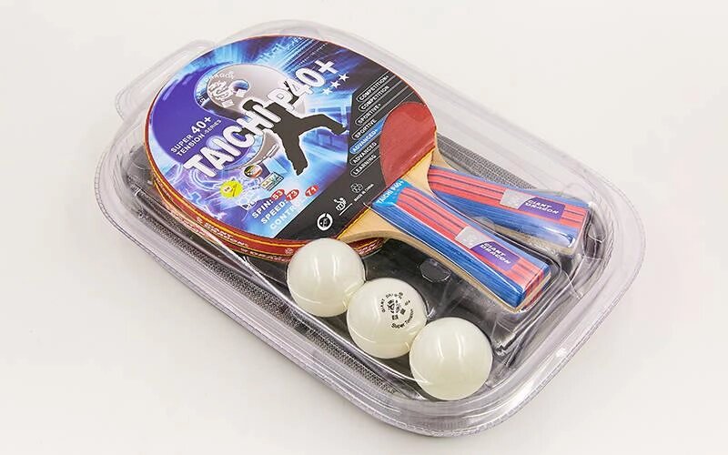 Набір для настільного тенісу 2 ракетки, 3 м'ячі з чохлом GIANT DRAGON TAICHI P40+3* MT-6505 (деревина) від компанії Спортивний інтернет - магазин "One Sport" - фото 1