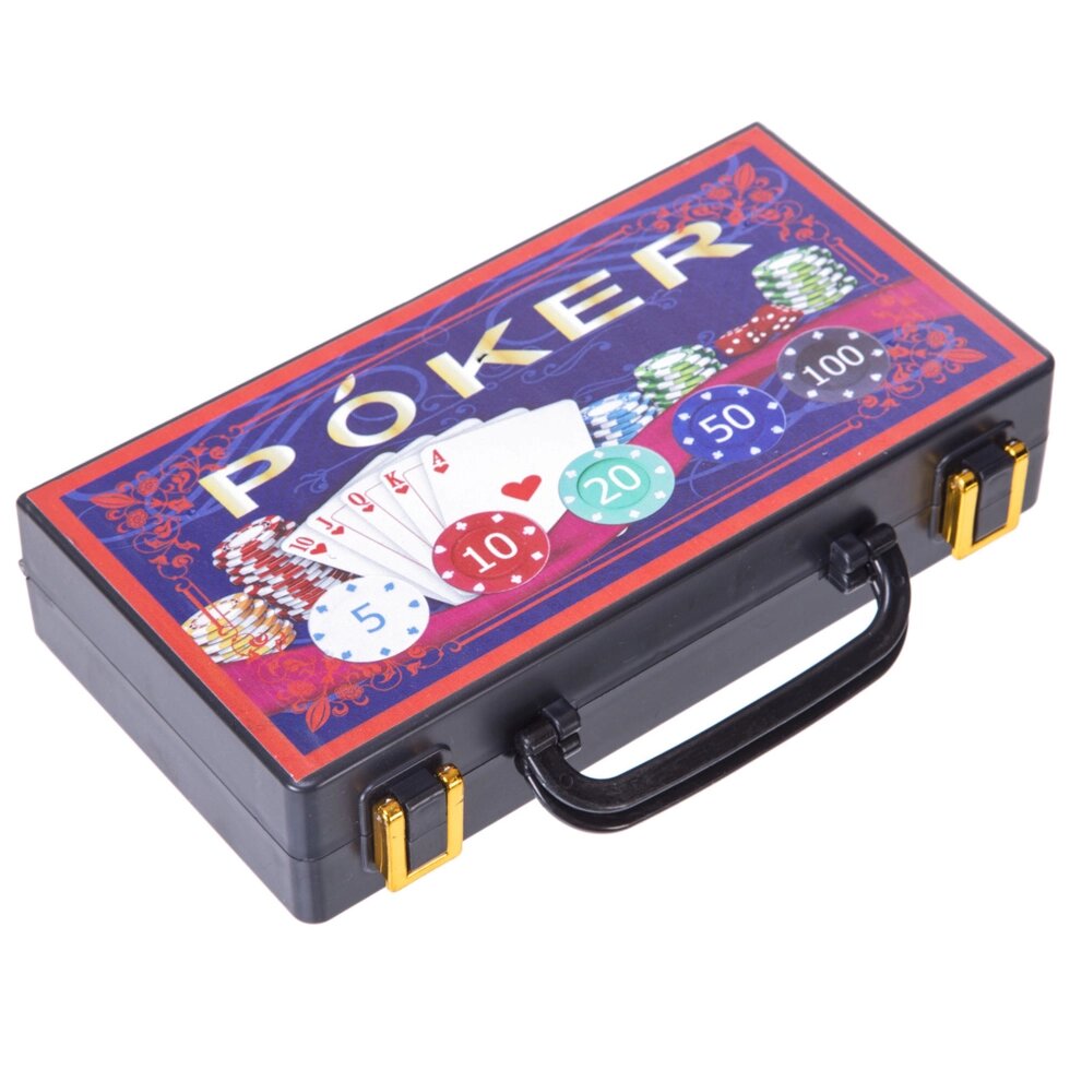 Набір для покера в пластиковому кейсі Zelart 100S-2A 100 фішок від компанії Спортивний інтернет - магазин "One Sport" - фото 1