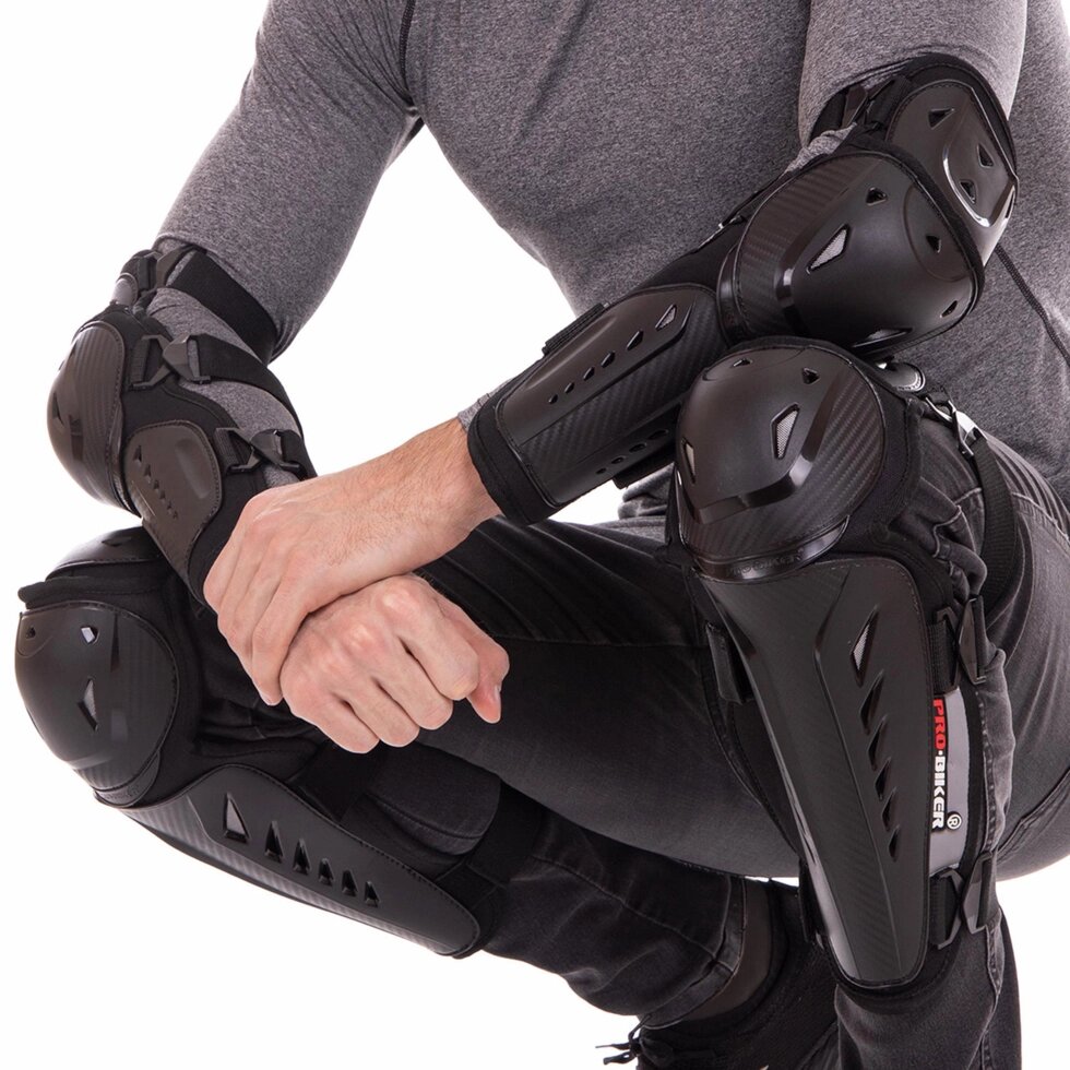 Набір захисту двигуна PRO-BIKER P32 (коліна, нижня нога, передпліччя, ліктьовий) від компанії Спортивний інтернет - магазин "One Sport" - фото 1
