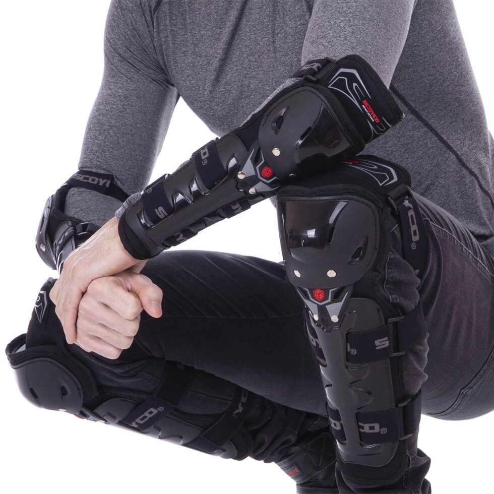Набір захисту двигуна SCOYCO K11H11-2 (коліна, нижня нога, передпліччя, ліктьовий) від компанії Спортивний інтернет - магазин "One Sport" - фото 1
