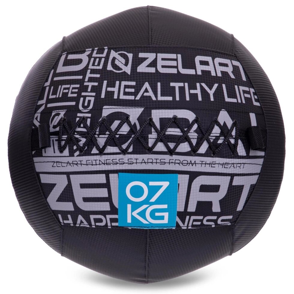 Набивний м'яч для кросфита волбол WALL BALL Zelart FI-2637-7 7кг чорний від компанії Спортивний інтернет - магазин "One Sport" - фото 1