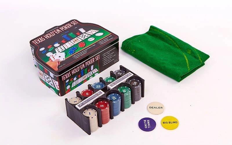 Набор для покера в металлической коробке на 200 фишек Zelart IG-1103240 ##от компании## Спортивный интернет - магазин "One Sport" - ##фото## 1