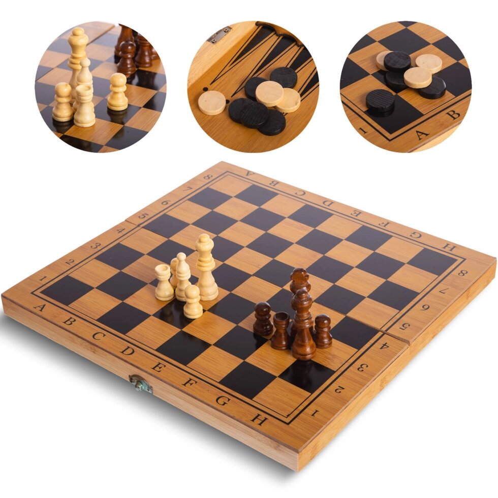 Набор настольных игр 3 в 1 Zelart B-3135 шахматы, шашки, нарды ##от компании## Спортивный интернет - магазин "One Sport" - ##фото## 1