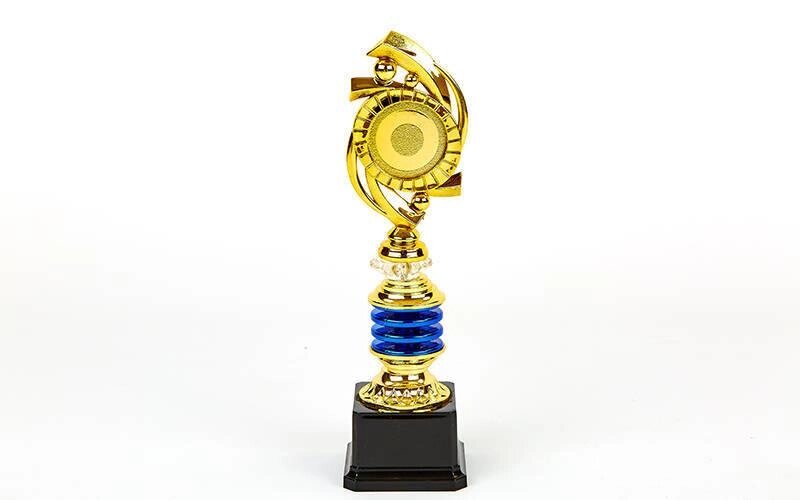 Нагорода (приз) спортивна з місцем під жетон YK-136B (пластик, h-31см, b-8см, золото) від компанії Спортивний інтернет - магазин "One Sport" - фото 1