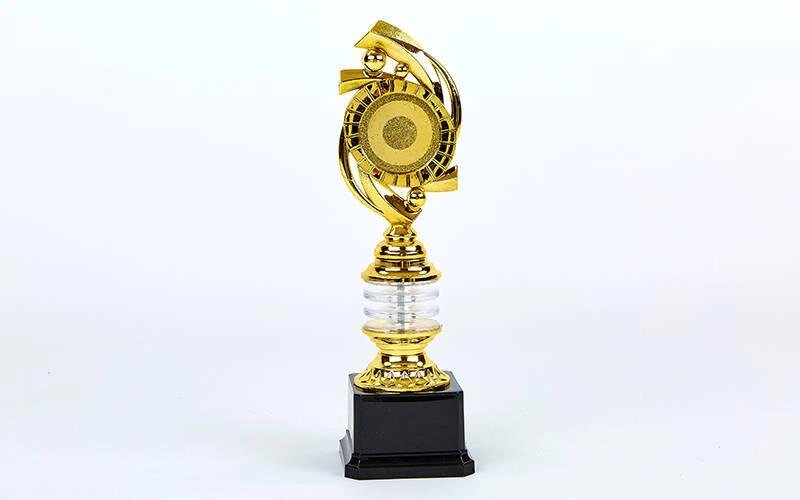Нагорода (приз) спортивна з місцем під жетон YK-137C (пластик, h-29см, b-8см, золото) від компанії Спортивний інтернет - магазин "One Sport" - фото 1