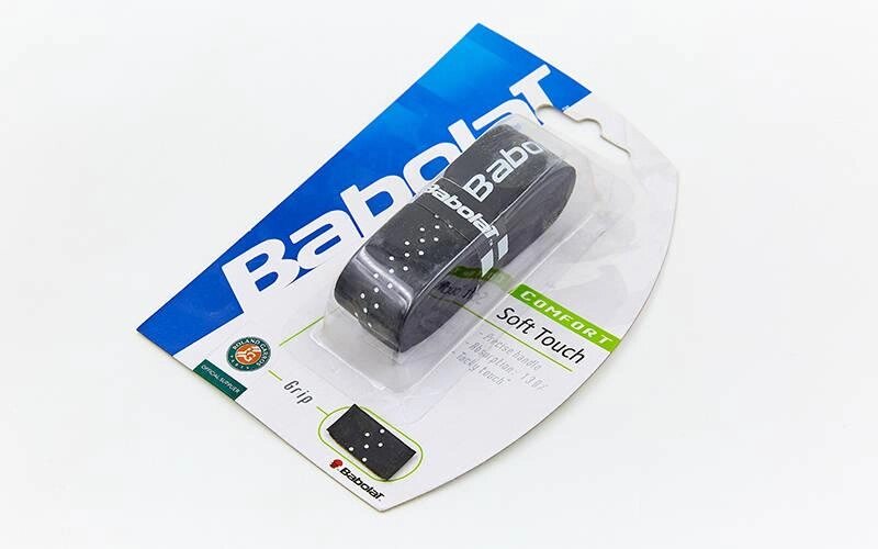 Обмотка на ручку ракетки теніс, сквош, бадмінтон Grip BABOLAT 670015-145 SOFT TOUCH (1шт, чорний) від компанії Спортивний інтернет - магазин "One Sport" - фото 1