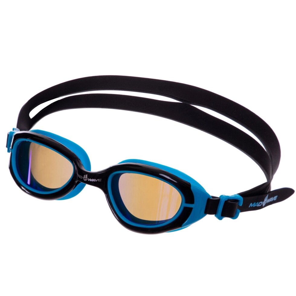 Окуляри для плавання MadWave SUN BLOKER JUNIOR M041302 чорний-синій від компанії Спортивний інтернет - магазин "One Sport" - фото 1