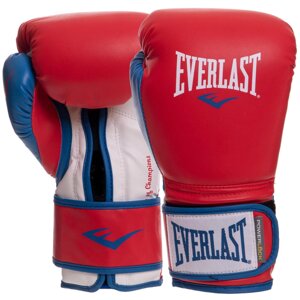 Рукавички боксерські EVERLAST POWERLOCK P00000730 16 унцій червоний-синій