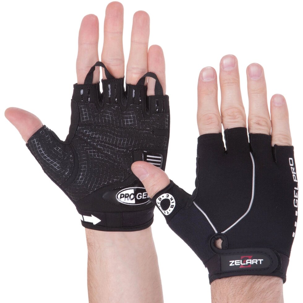 Перчатки для тяжелой атлетики Zelart SB-161579 S-XXL черный ##от компании## Спортивный интернет - магазин "One Sport" - ##фото## 1