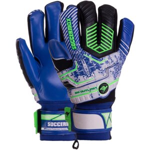 Рукавички воротарські SOCCERMAX GK-002 розмір 8-10 синій-салатовий