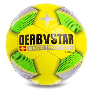 Мяч для футзала DERBYSTAR BRILLIANT BASIC PRO TT FB-0657 №4 желтый-салатовый-серый в Киеве от компании Спортивный интернет - магазин "One Sport"