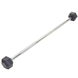 Штанга фіксована пряма обгумована Rubber Hexagon Barbell 15кг Record TA-6230-15 (гриф l-95см)