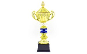 Кубок спортивний з ручками і кришкою IMPULSE C-141A (пластик, h-35см, b-16см, d чаші-10см, золото)
