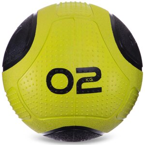 М'яч медичний медбол Zelart Medicine Ball FI-2620-2 2кг зелений-чорний