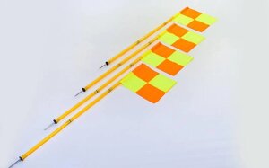 Флаги угловые складные Zelart C-4585 4шт 1,63м оранжевый-желтый
