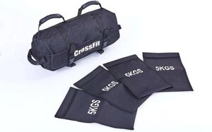 Сумка для кроссфита Sandbag FI-6232-1 40LB (PU, вага до 18 кг, 4 філера для піску, чорний) в Києві от компании Спортивный интернет - магазин "One Sport"