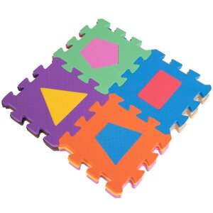 Коврик пазл детский "Веселая геометрия" Zelart C-3526 12шт цвета в ассортименте