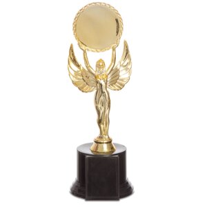 Нагорода (приз) спортивна НІКА з місцем під жетон C-0333B (пластик, h-26см, b-9см, золото)