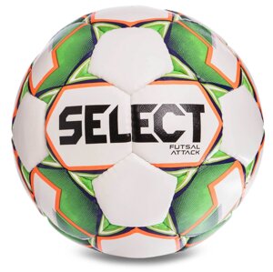 М'яч футзальний №4 SELECT FUTSAL ATTACK (FPUG 1100, білий-зелений-помаранчевий)
