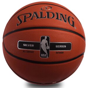 М'яч баскетбольний гумовий №7 SPALDING 83494Z NBA SILVER SERIES OUTDOOR (гума, бутил, оранжевий)