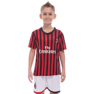 Форма футбольна дитяча AC MILAN домашня 2020 Zelart CO-0977 6-14 років червоний-чорний-білий