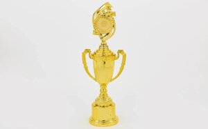 Кубок спортивний з ручками, кришкою та місцем під жетон CHIC C-8972C (h-39див, b-19см, d-14см, золото)