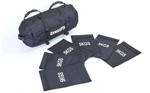 Сумка для кроссфита Sandbag FI-6232-3 60LB (PU, вага до 28 кг, 6 філлеров для піску, чорний)