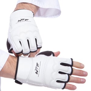 Перчатки для тхэквондо WTF Zelart BO-2016-W XS-XL белый
