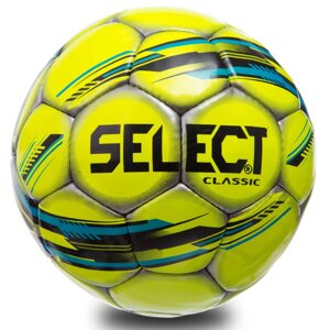 М'яч футбольний №5 PU ламін. ST SHINE CLASSIC ST-12-2 (№5, 5 сл., зшитий вручну, жовтий-голубий-чорний)