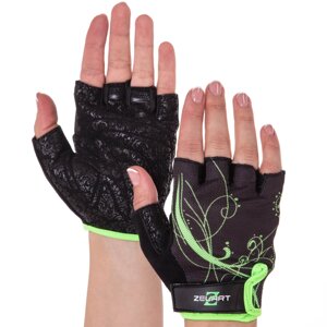 Перчатки для фитнеса Zelart SB-161743 XS-M черный-салатовый