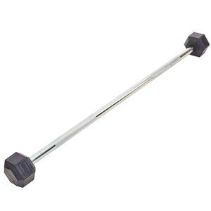 Штанга фіксована пряма обгумована Rubber Hexagon Barbell 10кг Record TA-6230-10 (гриф l-95см)