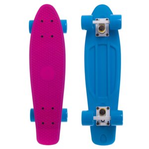 Скейтборд пластиковий Penny SOFT RUBBER TWIN FISH 22in двоколірна дека SK-410-2 (рожевий-блакитний)