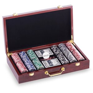 Набір для покеру в MDF валізі LAS VEGAS W300N на 300 фішок номіналом (р-р 41х22х8,5см)
