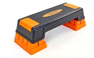 Степ-платформа FI-6291 (пластик, покриття TPR, р-р 70(75) Lx25Wx12(23) Нсм, чорний-помаранчевий)