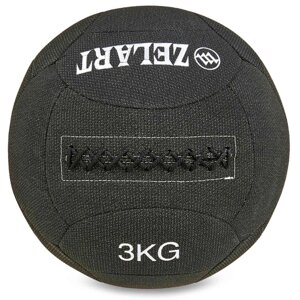 М'яч для кроссфита набивний в кевларовой оболонці 3кг Zelart WALL BALL FI-7224-3 (кевлар, наповнювач-метал.