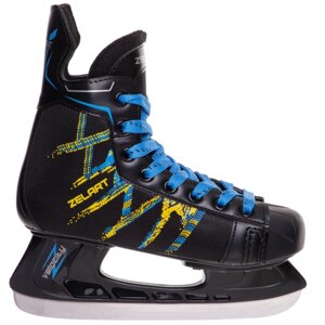 Ковзани хокейні Zelart Z-0886 розмір 37-46 чорний-синій-жовтий