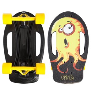 Скейтборд FISH Zelart SK-420-2 черный-желтый