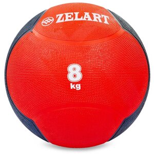 М'яч медичний медбол Zelart Medicine Ball FI-5121-8 8кг (гума, d-28,5 см, червоний-чорний) в Києві от компании Спортивный интернет - магазин "One Sport"