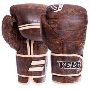 Рукавиці боксерські шкіряні VELO VL-2214 10-14 унцій коричневий