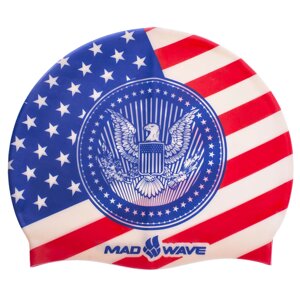Шапочка для плавания MadWave USA M055303000W синий-красный в Киеве от компании Спортивный интернет - магазин "One Sport"